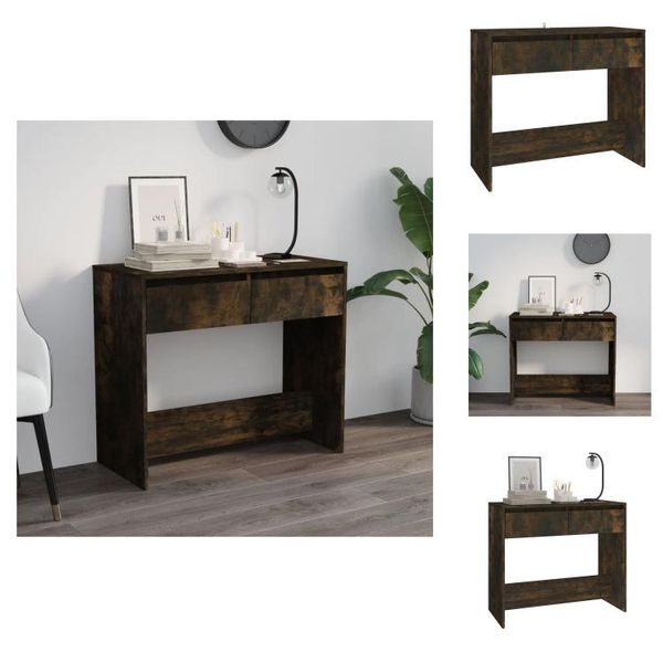 Vidaxl Tavolino In Rovere Fumé 89X41X76,5 Cm Materiale A Base Di Legno - Tavolini-image