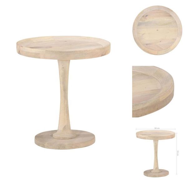 Vidaxl Tavolino Ø50X55 Cm In Legno Massiccio Di Mango - Tavolini-image