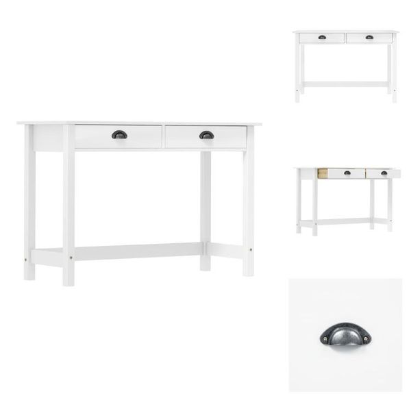 Vidaxl Consolle Hill Con 2 Cassetti 110X45X74 Cm In Legno Di Pino - Tavolini-image