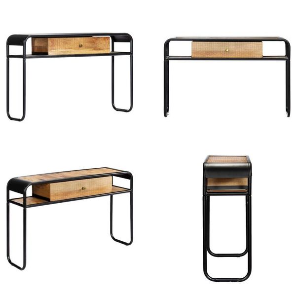 Vidaxl Tavolo Consolle 118 X 30 X 75 Cm In Legno Massiccio Di Mango - Tavolo Consolle - Tavoli Consolle - Tavoli Telefonici - Tavoli Telefonici-image