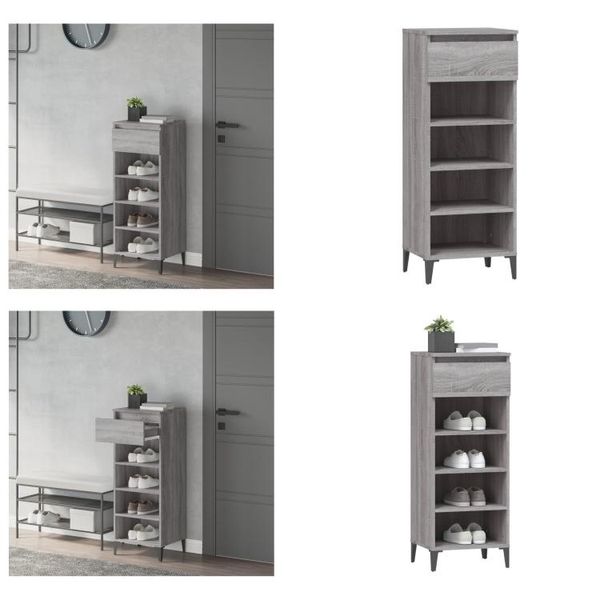 Vidaxl Scarpiera Grigio Sonoma 40X36X105 Cm Materiale A Base Di Legno - Scarpiera - Ripiani Per Scarpe - Armadio Per Scarpe - Armadio Per Scarpe-image