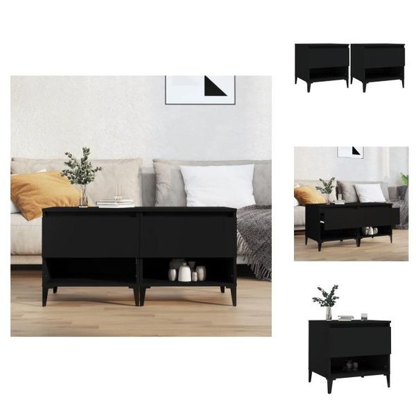Vidaxl Tavolini 2 Pz. Nero 50X46X50 Cm Materiale Legno - Tavolini-image