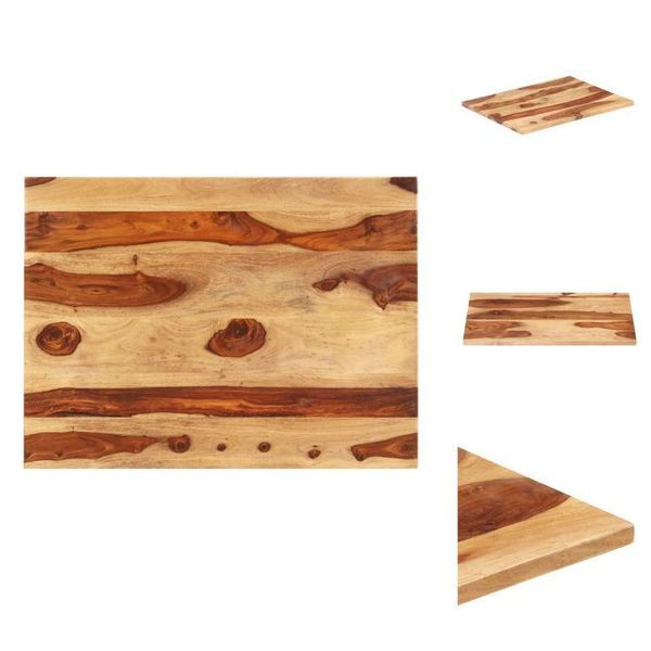 Vidaxl Piano Da Tavolo In Legno Massiccio Di Palissandro 25-27 Mm 70×90 Cm - Piani Da Tavolo-image