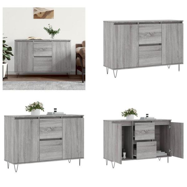 Vidaxl Credenza Grigio Sonoma 104X35X70 Cm In Legno Ingegnerizzato - Credenza - Credenze - Cassettiera - Credenza-image