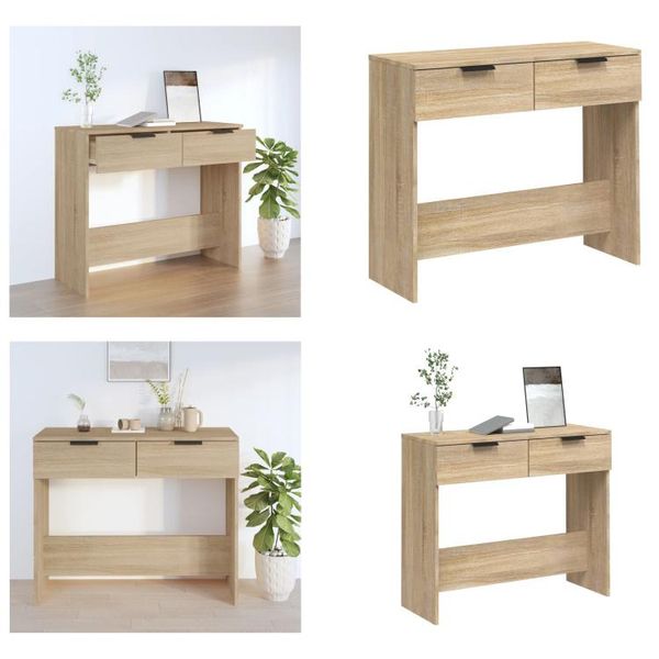Vidaxl Tavolo Consolle In Rovere Sonoma 90X36X75 Cm - Tavolo Consolle - Tavoli Consolle - Tavolo - Tavolo Da Corridoio-image
