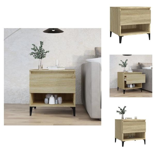 Vidaxl Tavolino In Rovere Sonoma 50X46X50 Cm Materiale A Base Di Legno - Tavolini-image