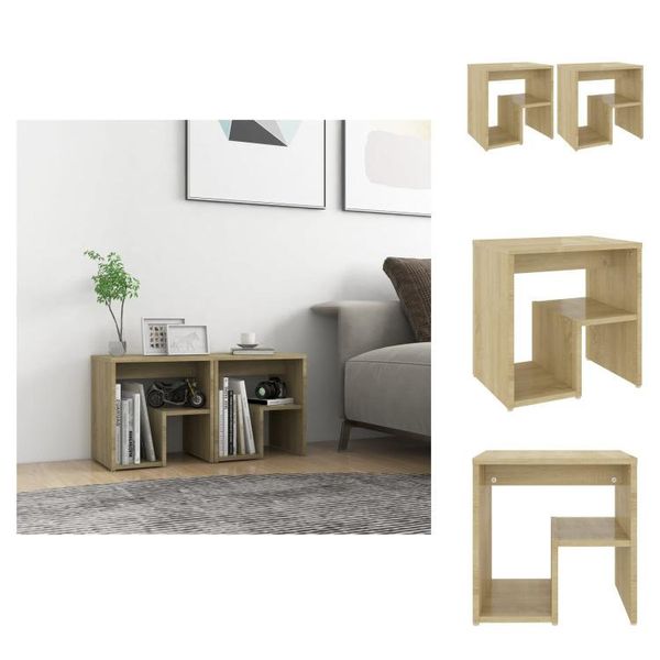 Vidaxl Comodini 2 Pezzi Rovere Sonoma 40X30X40 Cm Materiale A Base Di Legno - Comodini-image