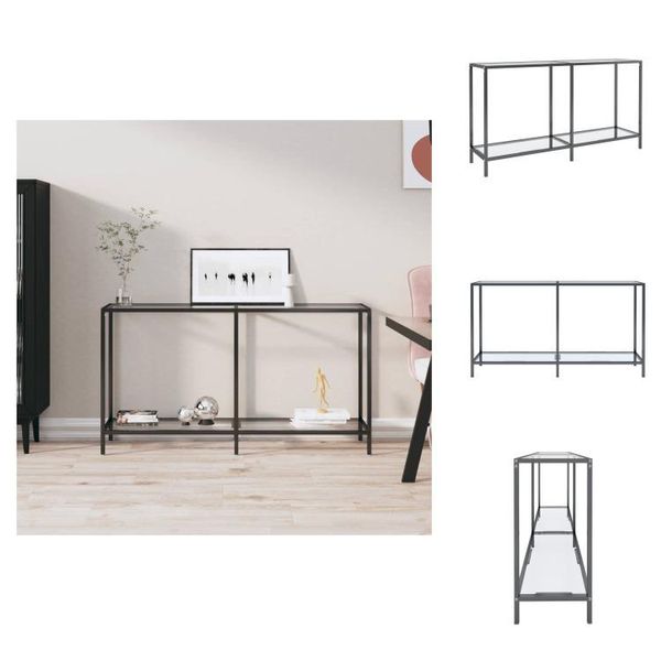Vidaxl Tavolino Trasparente 140X35X75,5 Cm In Vetro Temperato - Tavolini-image