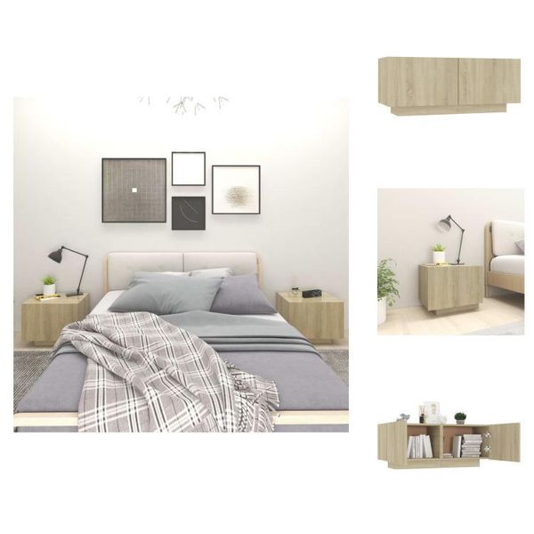 Vidaxl Comodino Rovere Sonoma 100X35X40 Cm Materiale Legno - Comodini-image