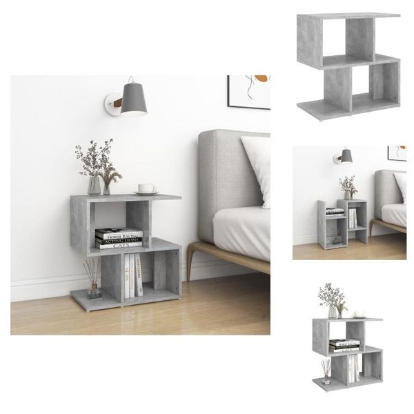 Vidaxl Comodino Grigio Cemento 50X30X51,5 Cm Materiale Legno - Comodini-image