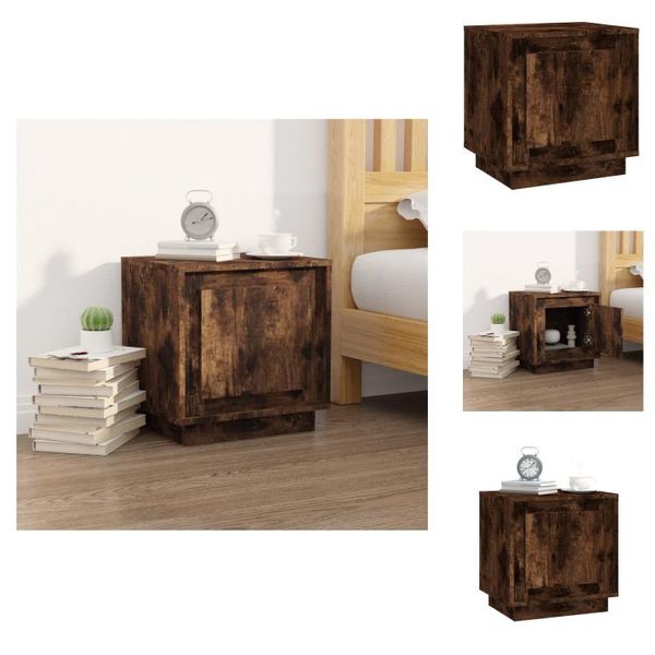 Vidaxl Comodino Rovere Fumé 44X35X45 Cm Materiale A Base Di Legno - Comodini-image