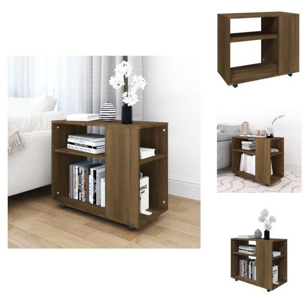 Vidaxl Tavolino In Rovere Marrone 70X35X55 Cm Materiale A Base Di Legno - Tavolini-image