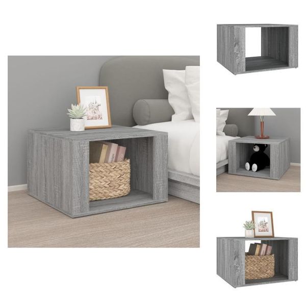 Vidaxl Comodino Grigio Sonoma 57X55X36 Cm Materiale A Base Di Legno - Comodini-image