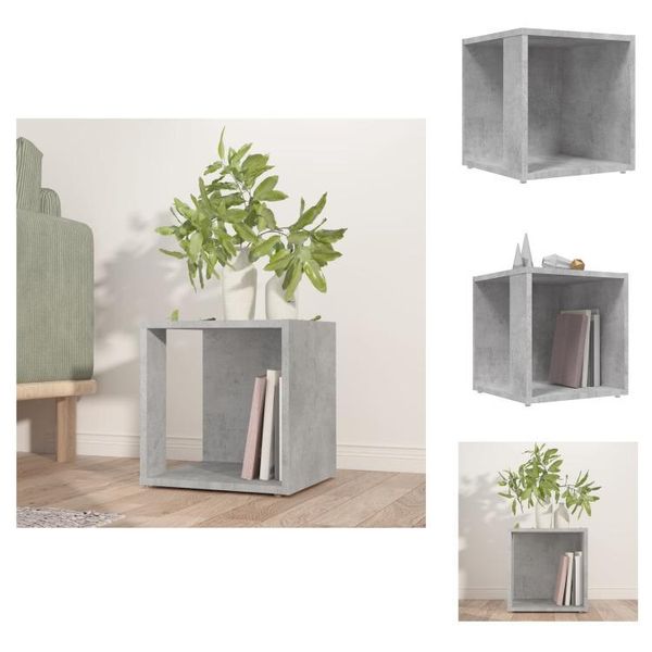 Vidaxl Tavolino Grigio Cemento 33X33X34,5 Cm In Legno - Tavolini-image