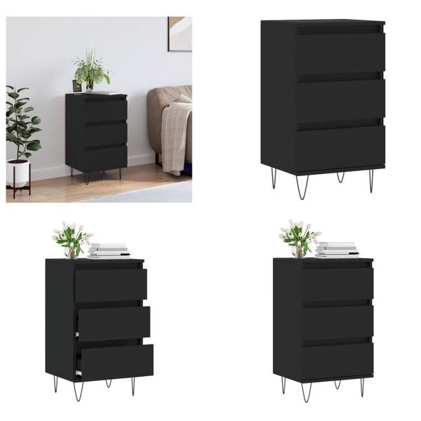 Vidaxl Credenza Nera 40X35X70 Cm In Legno - Credenza - Credenze - Armadio - Credenza-image