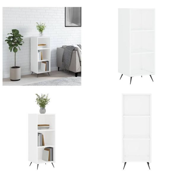 Vidaxl Armadio A Ripiani Bianco 34,5X32,5X90 Cm Materiale A Base Di Legno - Armadio A Ripiani - Armadio A Ripiani - Armadio A Ripiani - Libreria-image