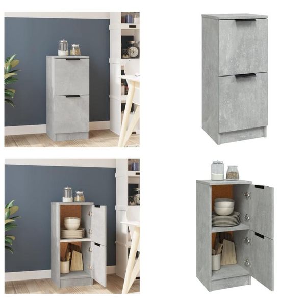 Vidaxl Credenza Grigio Cemento 30X30X70 Cm In Legno - Credenza - Credenza - Armadio - Armadio Portaoggetti-image