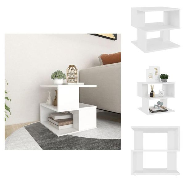 Vidaxl Tavolino Bianco 40X40X40 Cm In Materiale Ligneo - Tavolini-image