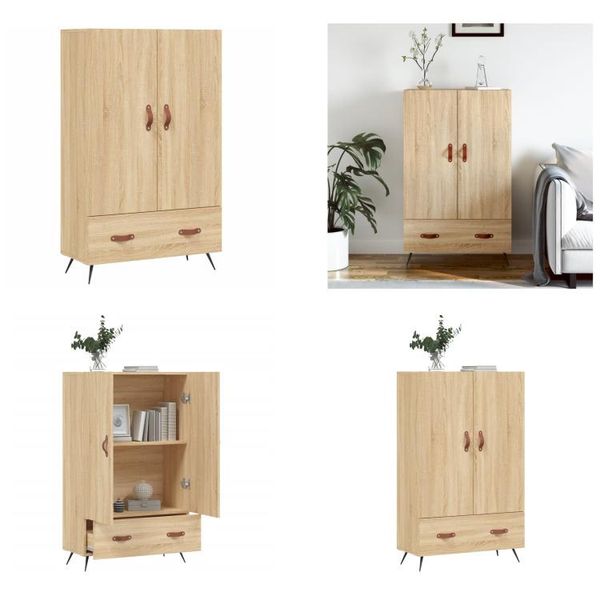 Vidaxl Credenza Sonoma Rovere 69,5X31X115 Cm Materiale A Base Di Legno - Credenza - Credenze - Credenza - Armadio-image