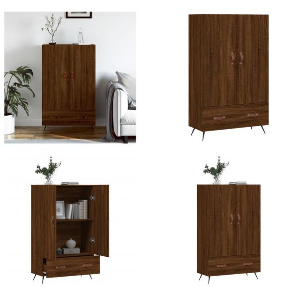 Vidaxl Credenza In Rovere Marrone 69,5X31X115 Cm Materiale A Base Di Legno - Credenza - Credenza - Madia - Armadio-image