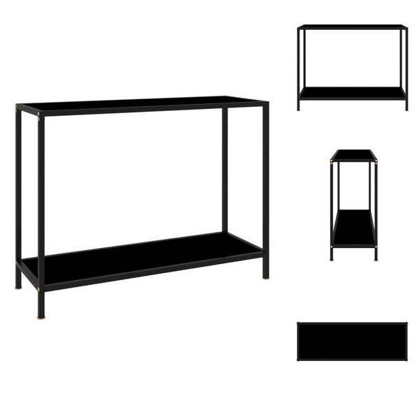Vidaxl Consolle Nera 100X35X75 Cm In Vetro Temperato - Tavoli Laterali-image