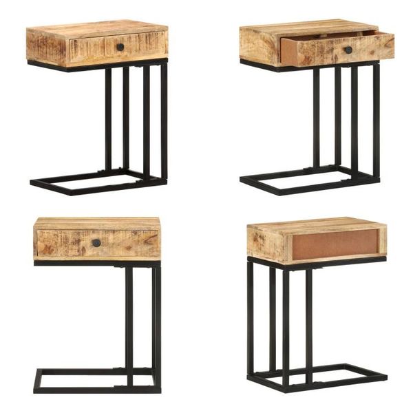 Vidaxl Tavolino A U 45X30X61 Cm In Legno Massello Di Mango - Tavolino - Tavolini - Tavolino Di Legno - Tavolini Di Legno-image