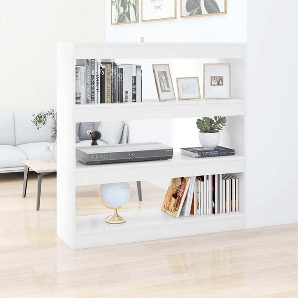 The Living Store Libreria/Divisorio Bianco 100X30X103 Cm-image