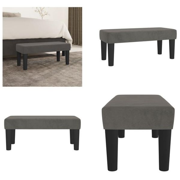 Vidaxl Panca Grigio Scuro 70X30X30 Cm In Velluto - Panca - Panca - Panchina - Panca Per Corridoio-image