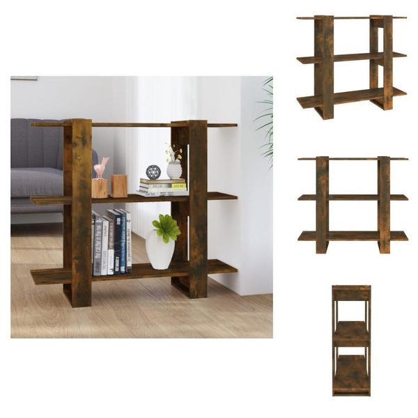 Vidaxl Libreria/Divisorio In Rovere Fumé 100×30×87 Cm - Librerie E Scaffali-image