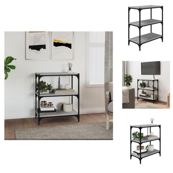 Vidaxl Libreria Grey Sonoma 60X33X70,5 Cm Materiale A Base Di Legno E Acciaio - Librerie & Librerie-image