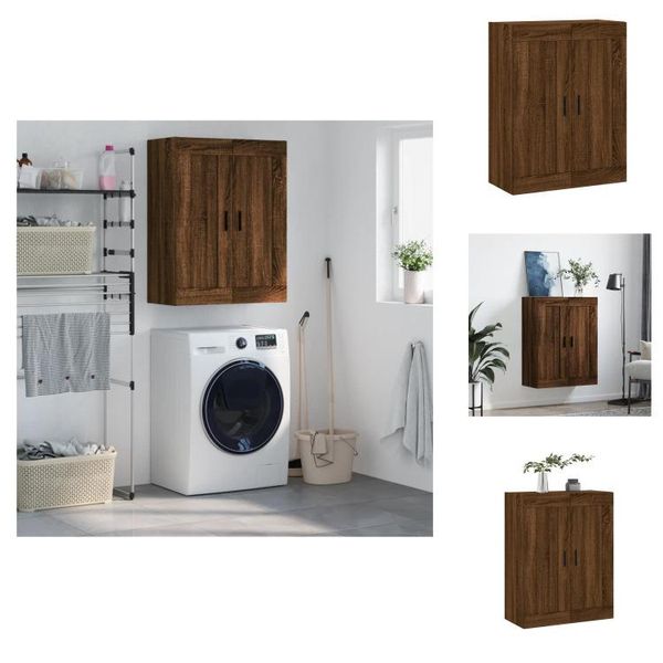 Vidaxl Armadio A Muro Marrone Effetto Rovere 69,5X34X90 Cm Materiale Legno - Credenze-image