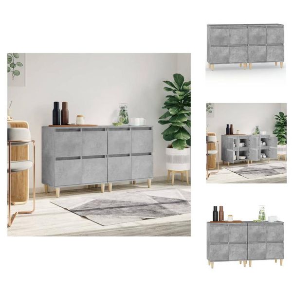 Vidaxl Credenze 2 Pz. Grigio Cemento 60X35X70 Cm Materiale A Base Di Legno - Credenze-image