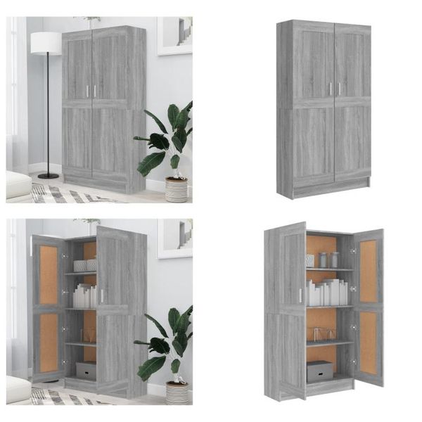 Vidaxl Libreria Grigio Sonoma 82,5X30,5X150 Cm Materiale A Base Di Legno - Libreria - Librerie - Scaffale - Armadio Per Archiviazione-image