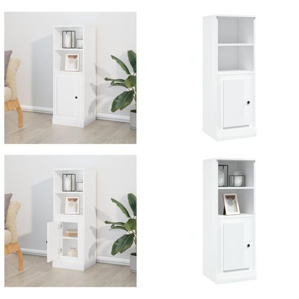 Vidaxl Credenza Bianca Lucida 36X35,5X103,5 Cm Materiale A Base Di Legno - Credenza - Credenze - Credenza - Armadio-image