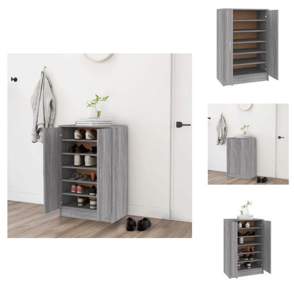 Vidaxl Scarpiera Grigio Sonoma 60X35X92 Cm Materiale A Base Di Legno - Scarpiere E Armadietti-image