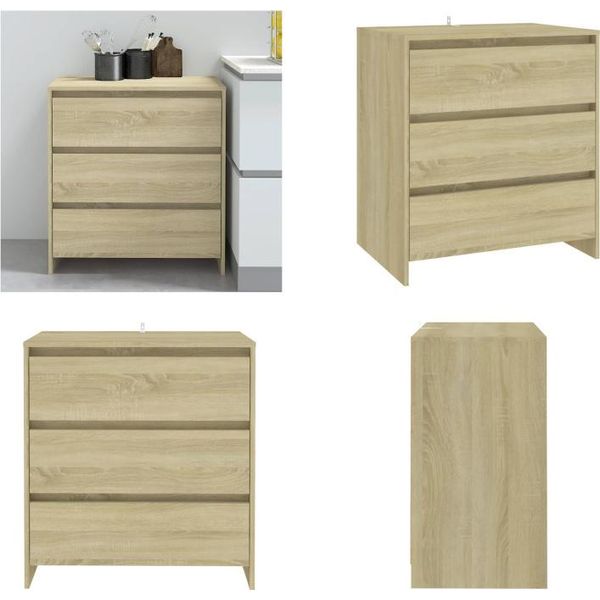 Vidaxl Credenza In Rovere Sonoma 70X41X75 Cm In Legno - Credenza - Credenze - Credenza Buffet - Credenza Portaoggetti-image