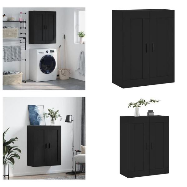 Vidaxl Armadio A Muro Nero 69,5X34X90 Cm Materiale A Base Di Legno - Armadio A Muro - Armadio A Muro - Armadio - Armadio Portaoggetti-image
