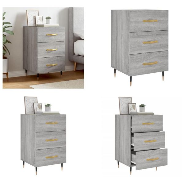 Vidaxl Comodino Grigio Sonoma 40X40X66 Cm Materiale A Base Di Legno - Comodino - Comodini - Armadio - Comodino-image