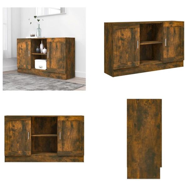 Vidaxl Credenza Rovere Fumé 120X30,5X70 Cm Materiale Legno - Credenza - Credenze - Cassettiere - Cassettiere-image