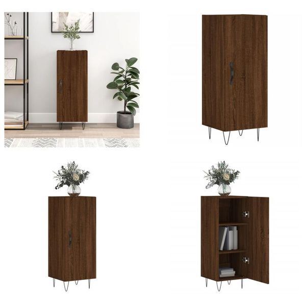 Vidaxl Credenza In Rovere Marrone 34,5X34X90 Cm Materiale A Base Di Legno - Credenza - Credenza - Armadio - Armadio Portaoggetti-image