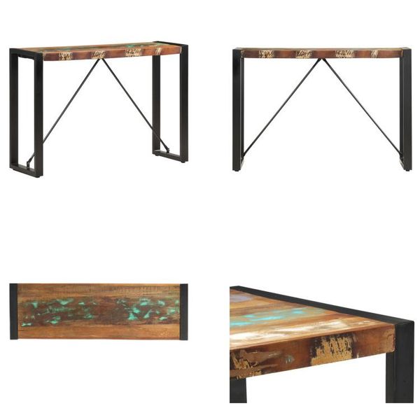 Vidaxl Tavolo Consolle 110X35X76 Cm In Legno Massiccio Antico - Tavolo Consolle - Tavoli Consolle - Tavoli Consolle In Legno - Tavoli Consolle In Legno-image