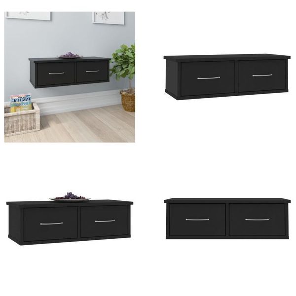 Vidaxl Scaffale A Muro Nero 60X26X18,5 Cm Materiale A Base Di Legno - Scaffale A Cassetto - Scaffale A Cassetto - Scaffale A Muro - Scaffale A Muro-image
