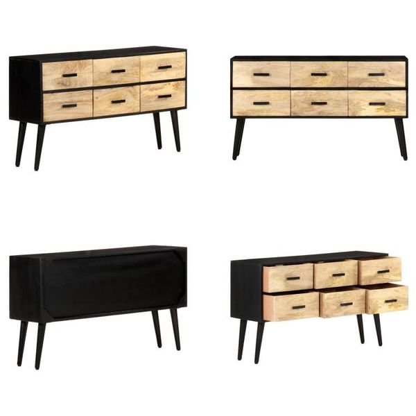 Vidaxl Credenza 110X33X64 Cm In Legno Massiccio Mango - Credenza - Credenze - Credenza In Legno - Credenze In Legno-image