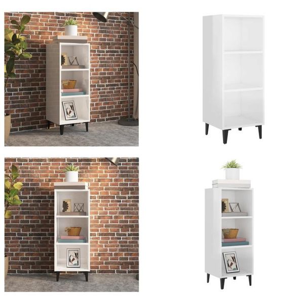 Vidaxl Credenza Bianca Lucida 34,5X32,5X90 Cm In Legno - Credenza - Credenze - Credenza - Armadietto-image