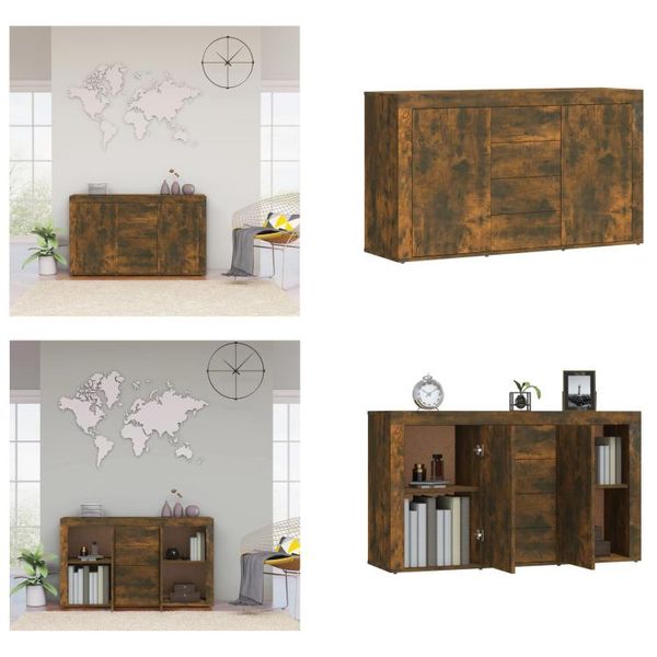 Vidaxl Credenza Rovere Fumé 120X36X69 Cm Materiale Legno - Credenza - Credenze - Armadio - Armadio Portaoggetti-image