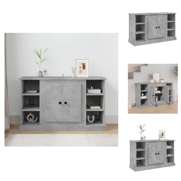Vidaxl Credenza Grigio Cemento 100X35,5X60 Cm Materiale Legno - Credenze-image