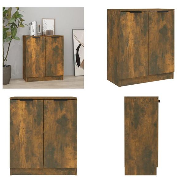 Vidaxl Credenza In Rovere Affumicato 60X30X70 Cm In Legno - Credenza - Credenza - Armadio - Armadio Portaoggetti-image