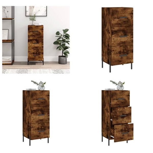 Vidaxl Credenza In Rovere Affumicato 34,5X34X90 Cm In Legno - Credenza - Credenze - Armadio - Credenza-image