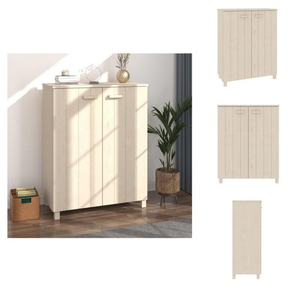 Vidaxl Scarpiera Hamar Marrone Miele 85X40X108 Cm In Legno Di Pino Massiccio - Scarpiere E Armadietti-image