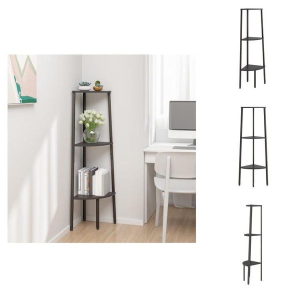 Vidaxl Scaffale Ad Angolo Con 3 Ripiani Nero 45,5X31,5X120 Cm - Librerie E Scaffali-image